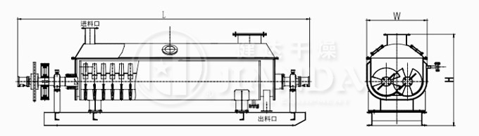 KJG系列空心槳葉干燥機結構示意圖